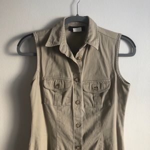 Button Down Utility Tank Dress